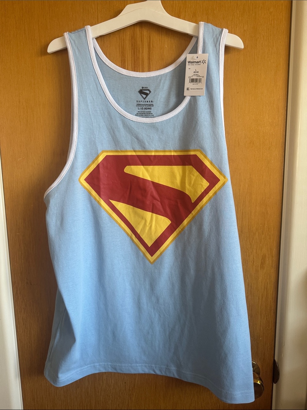 Men’s Light Blue Superman Logo Tank Top